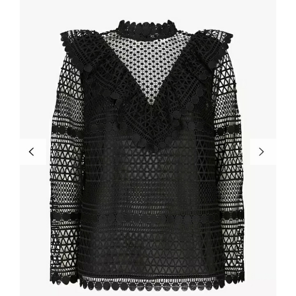 Black ruffle top - size 8 - 10